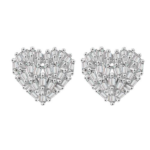 Completely Bella Sterling Silver Moissanite Heart Earrings