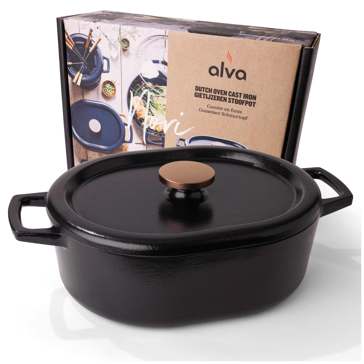 Alva Nori Oval 5.8 Qt Enameled Cast Iron Dutch Oven