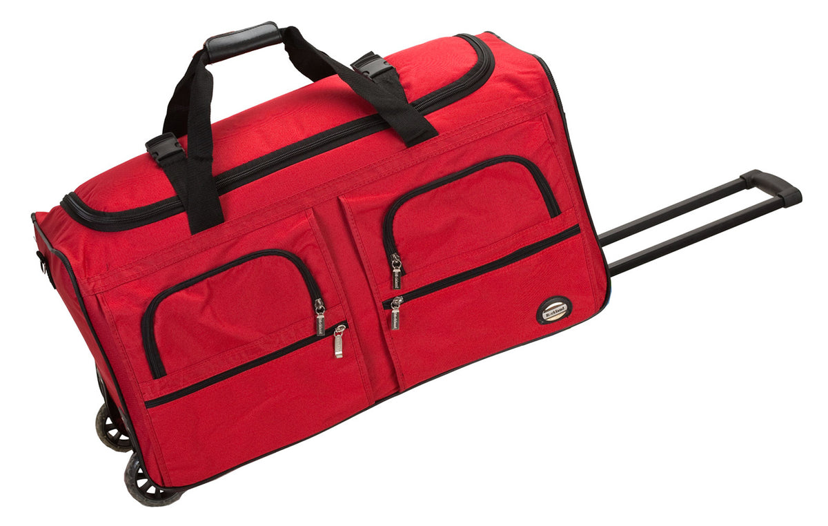 Rockland Luggage 36" Rolling Multi-Pocket Duffle - Red