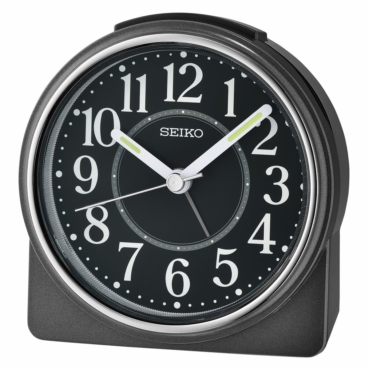 Seiko Clocks Bedside Alarm, Quartz, Black