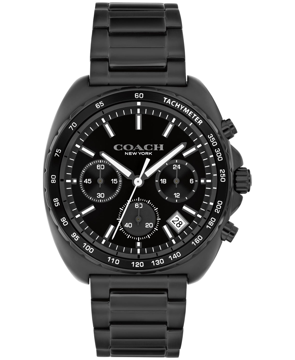 Coach Charter Gents. Black IP Case & Bracelet. Black Tachymetric bezel. Black Ombre Dial.