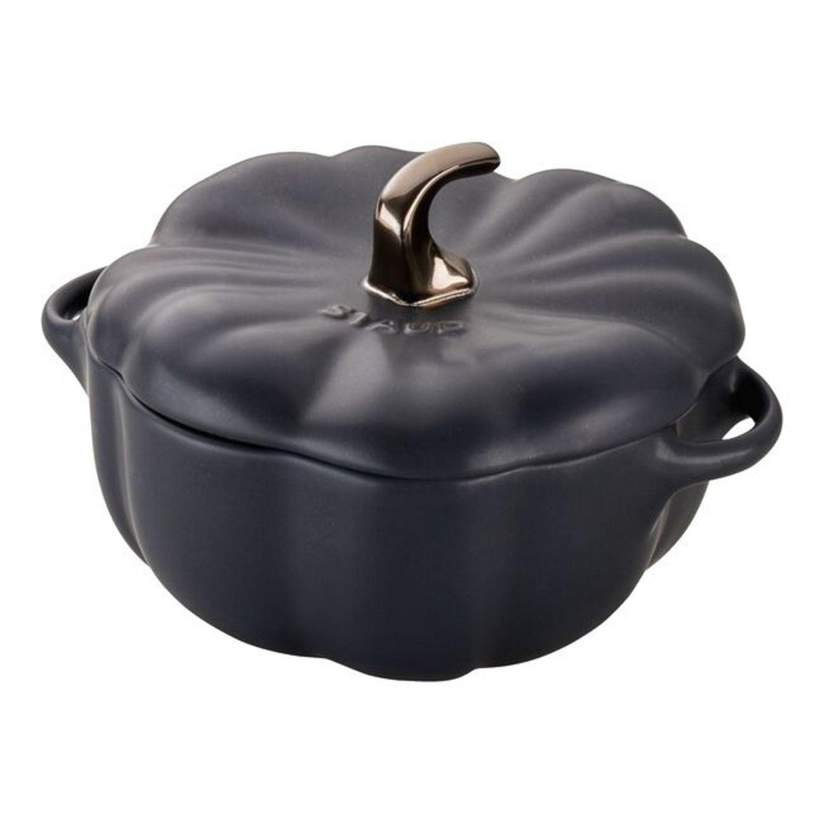 Staub 0.75qt Petite Cast Iron Pumpkin Cocotte Matte Black