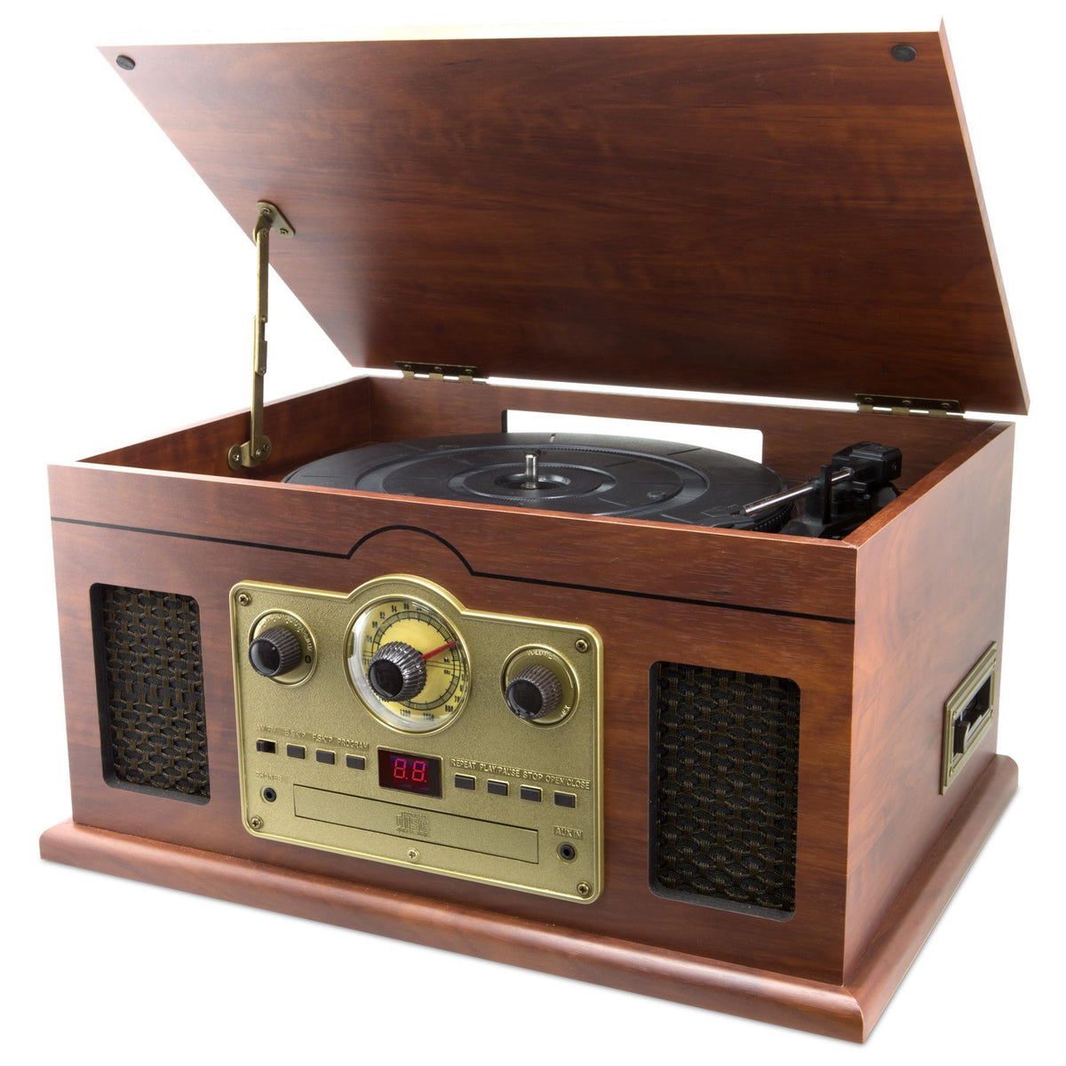 GPX iLive Retro Turntable System w/CD/Cassette Player/AM-FM Radio