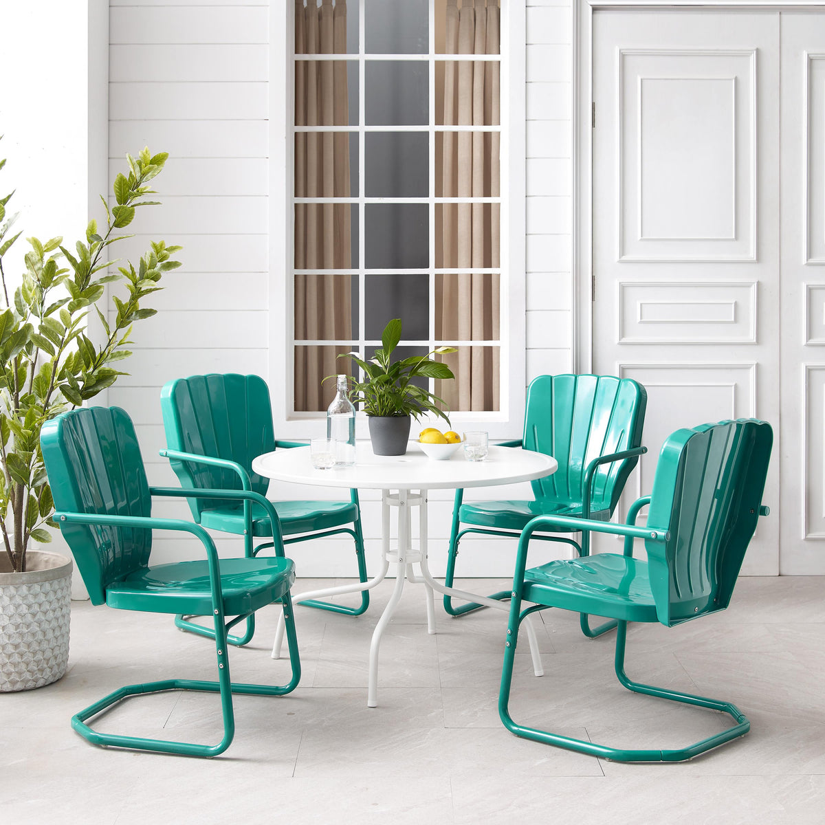 Crosley Outdoor Ridgeland 5Pc Round Retro Outdoor Dining Set