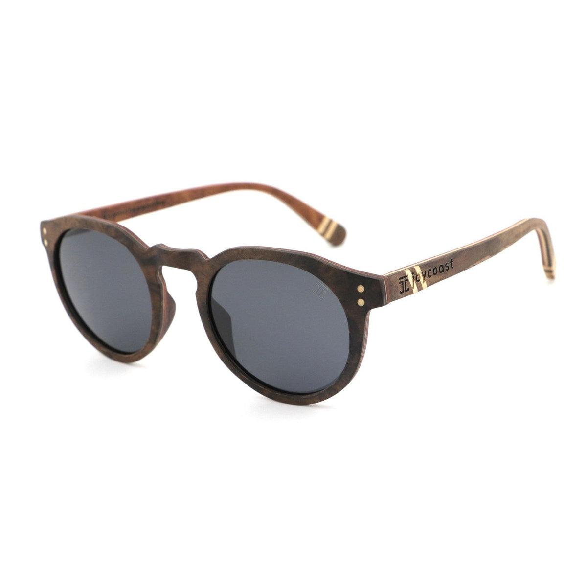 Joycoast Sinclair Burl Walnut Round Wooden Sunglasses