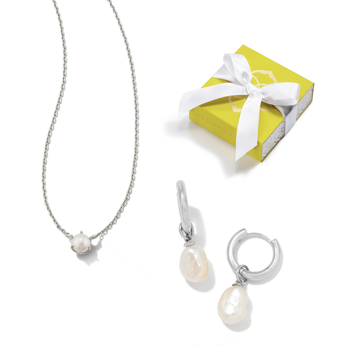 Kendra Scott Ashton Pearl Necklace and Earrings Set