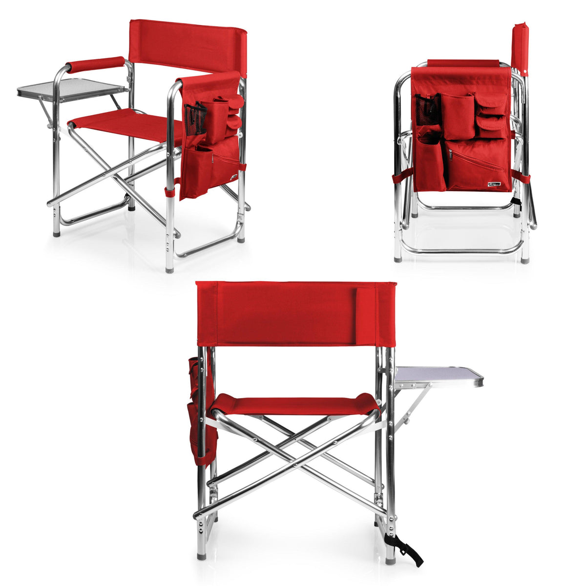 Oniva Folding Sports Chair w/ Side Table Red