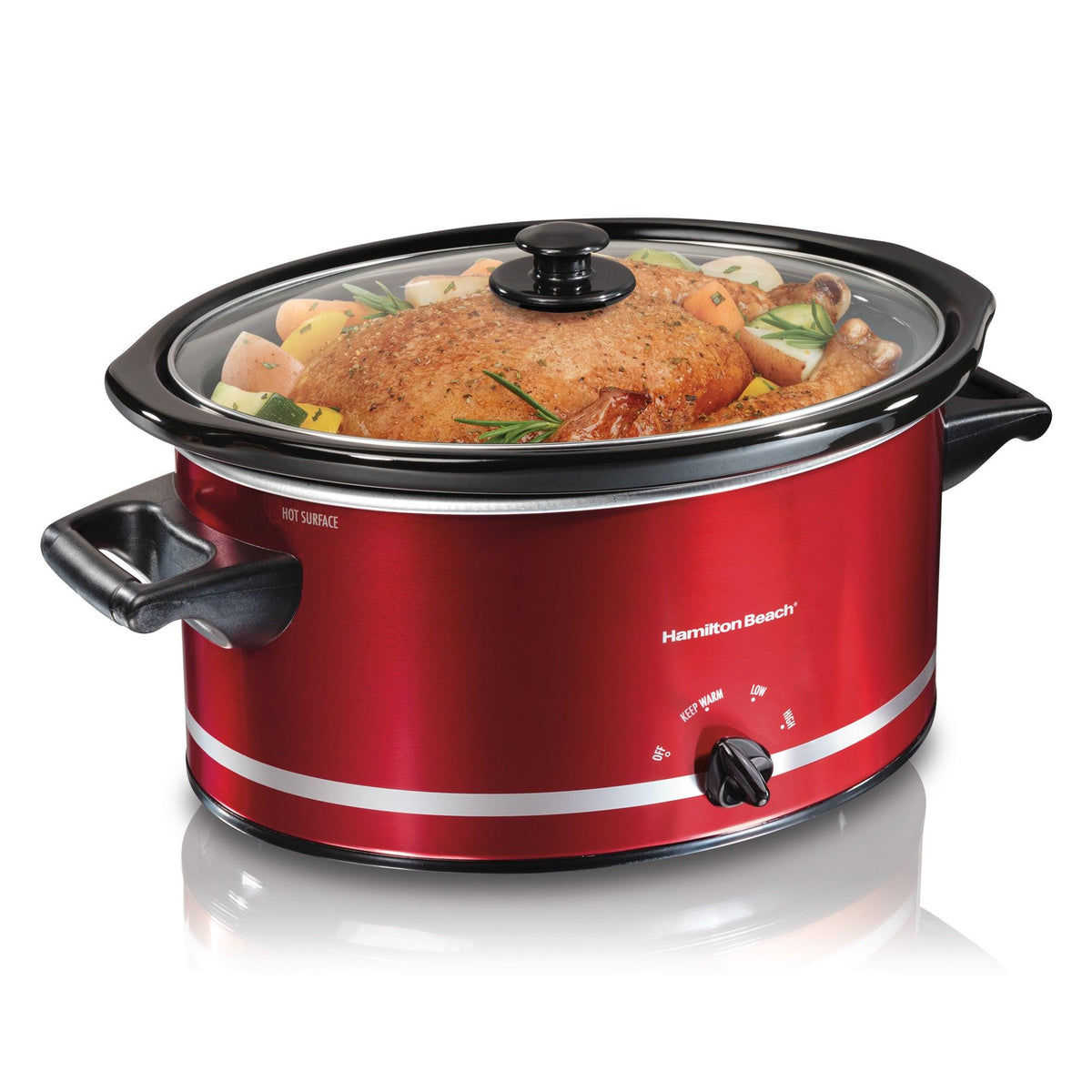 Hamilton Beach 8qt Oval Slow Cooker Red