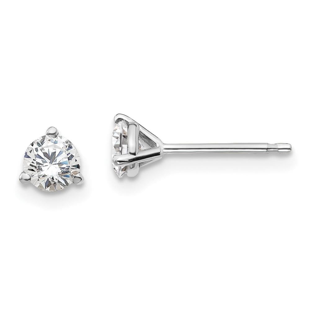 Distinctive 14K White Gold Lab Grown Diamond 1/2ctw 3 Prong Earrings