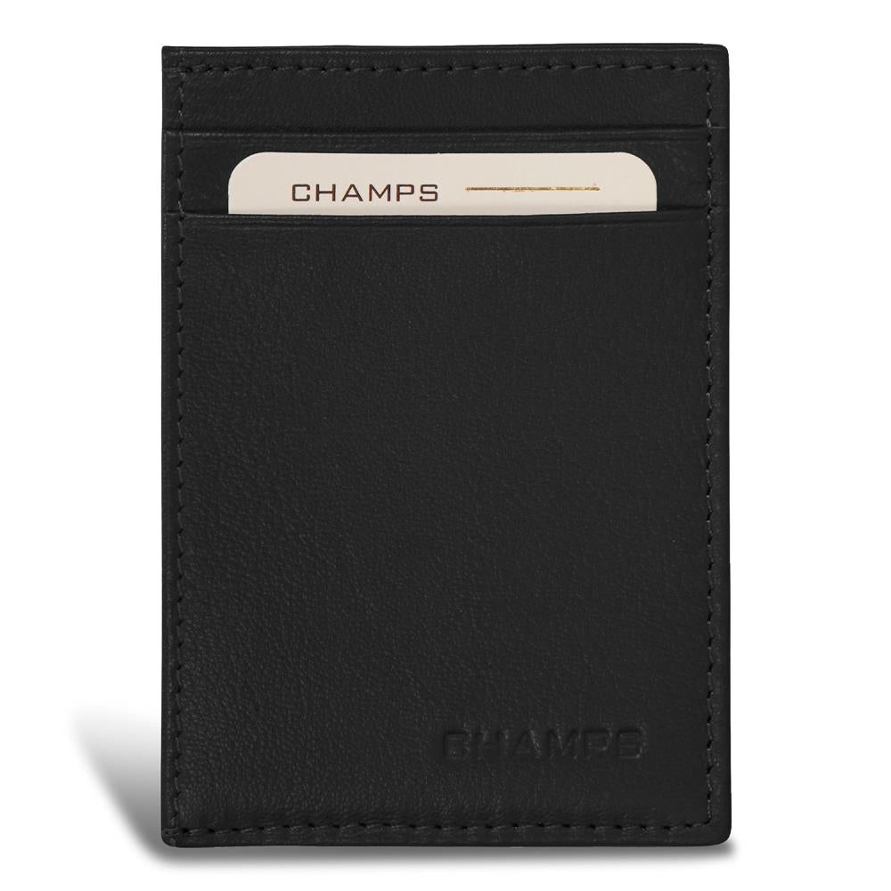 Champs Luggage Onyx Leather Mag Hybrid Card Holder Size 2.75"x4"