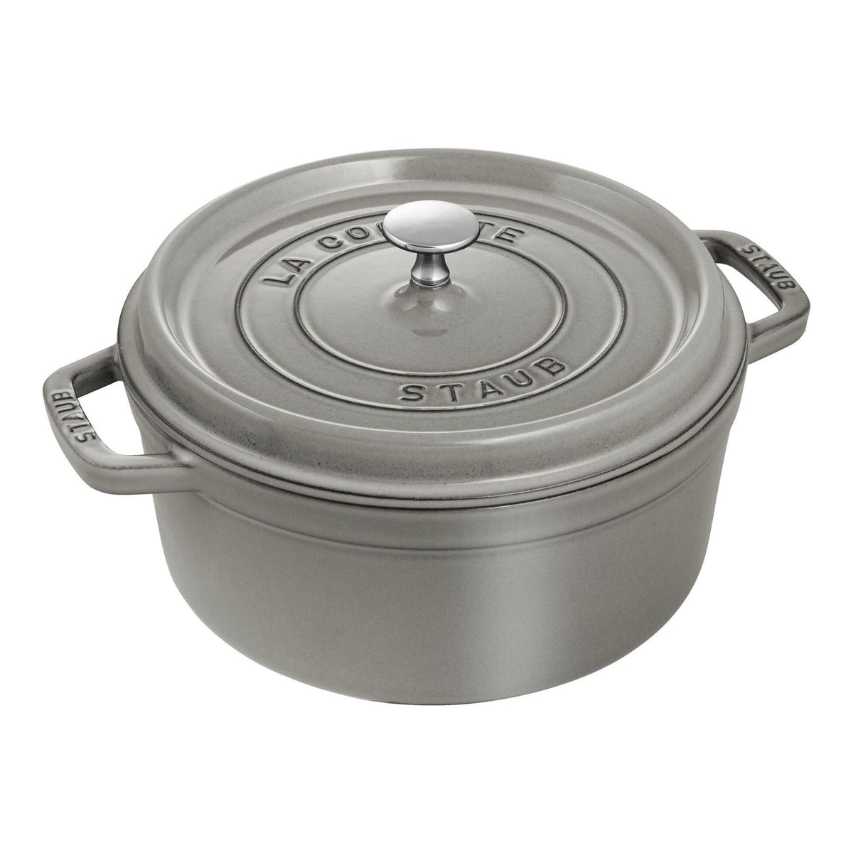 Staub 4qt Cast Iron Round Dutch Oven Graphite Gray