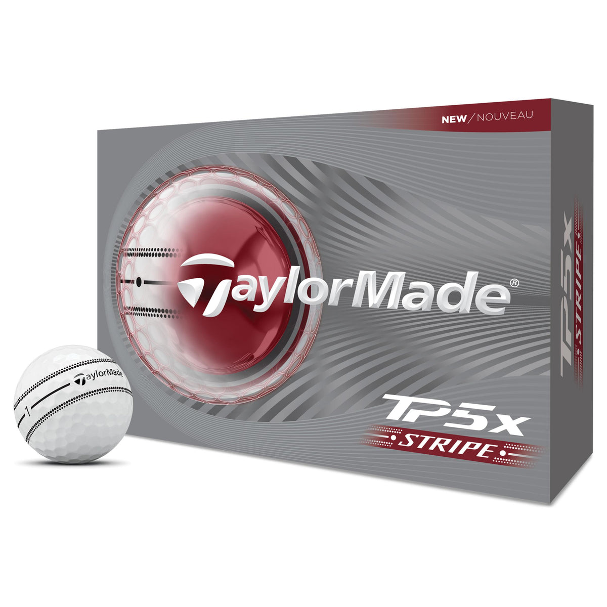 TaylorMade TP5x Stripe Golf Balls - 1 Dozen