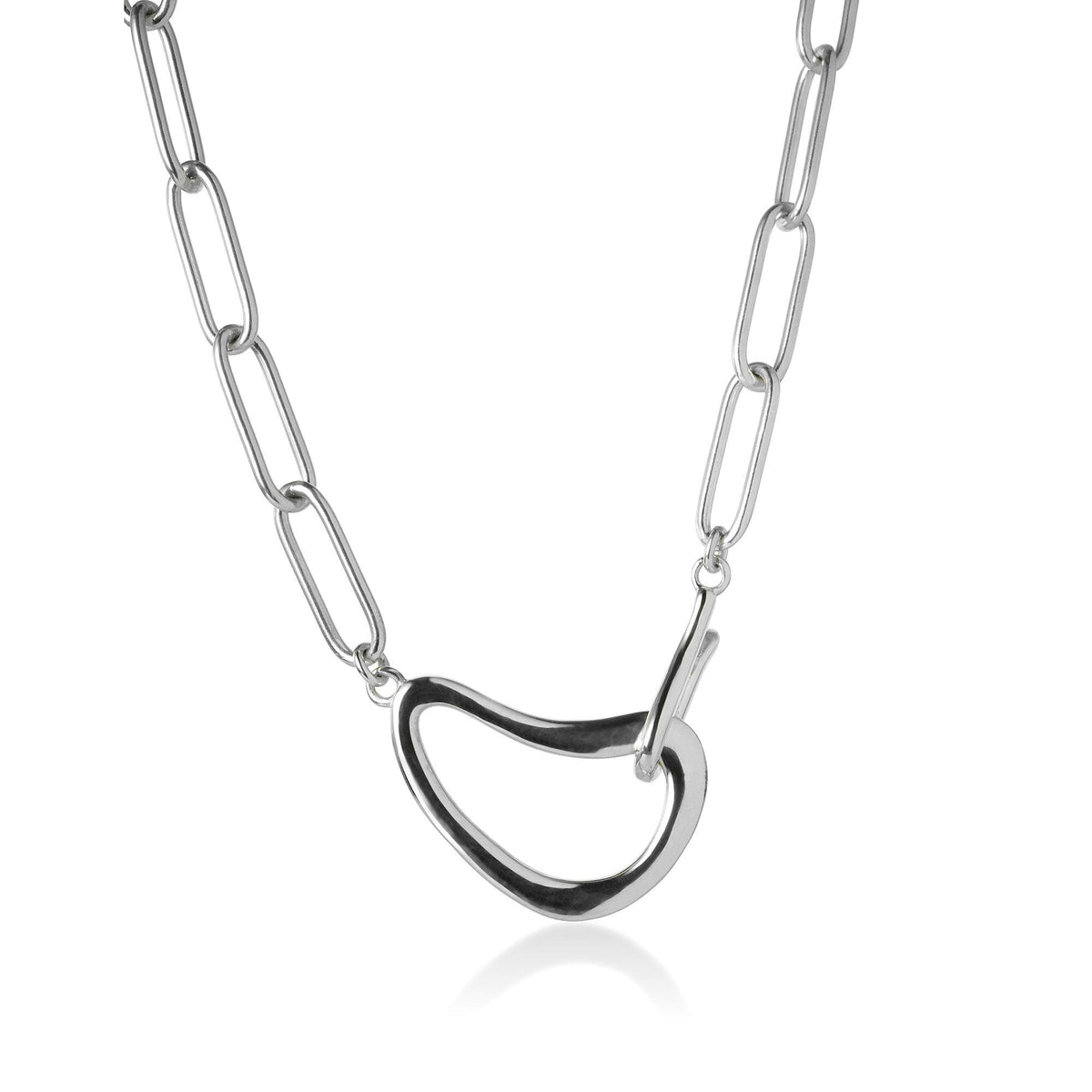 Jilco Abstract Paperclip Necklace Silver