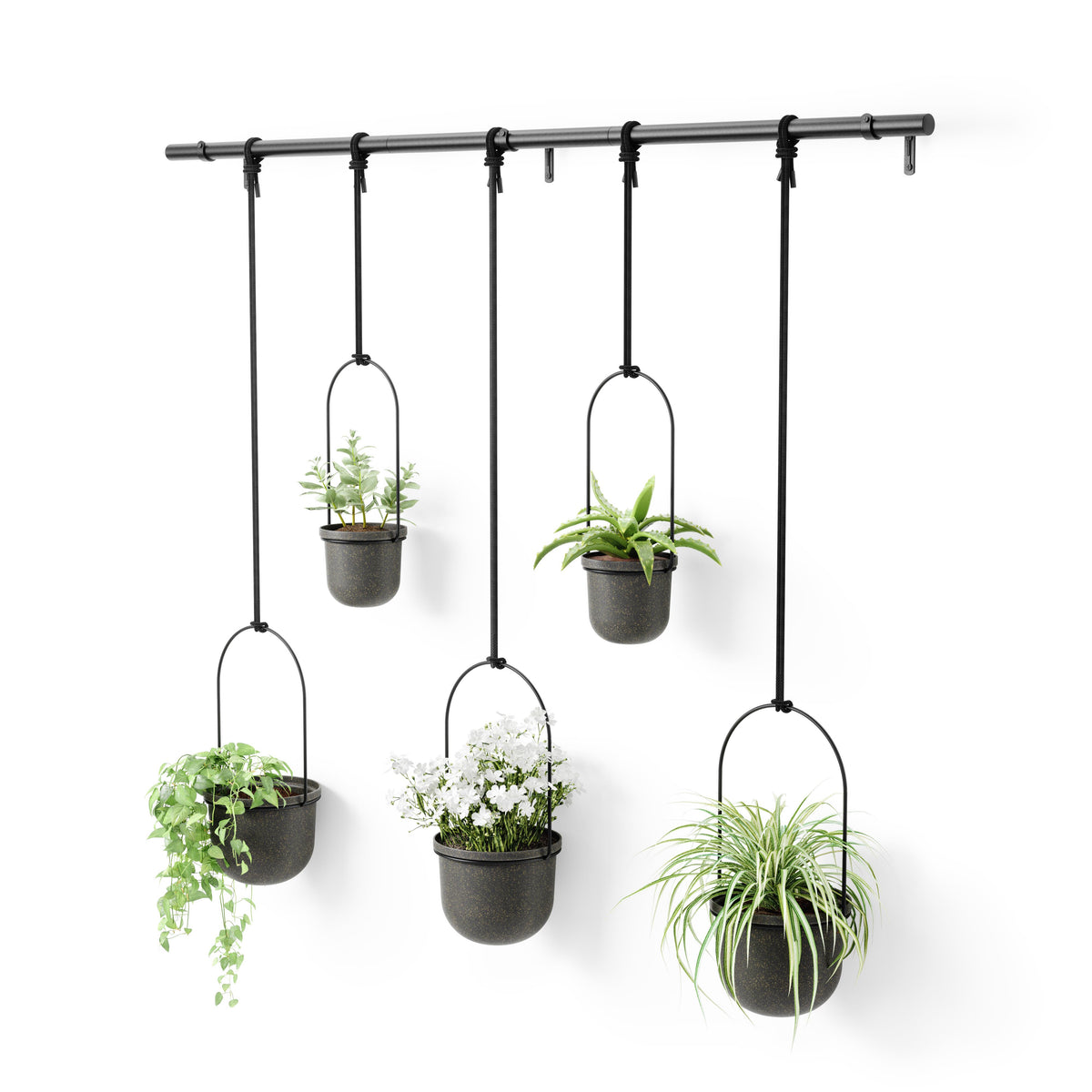 Umbra Triflora 5 Hanging Planter Wht/Black