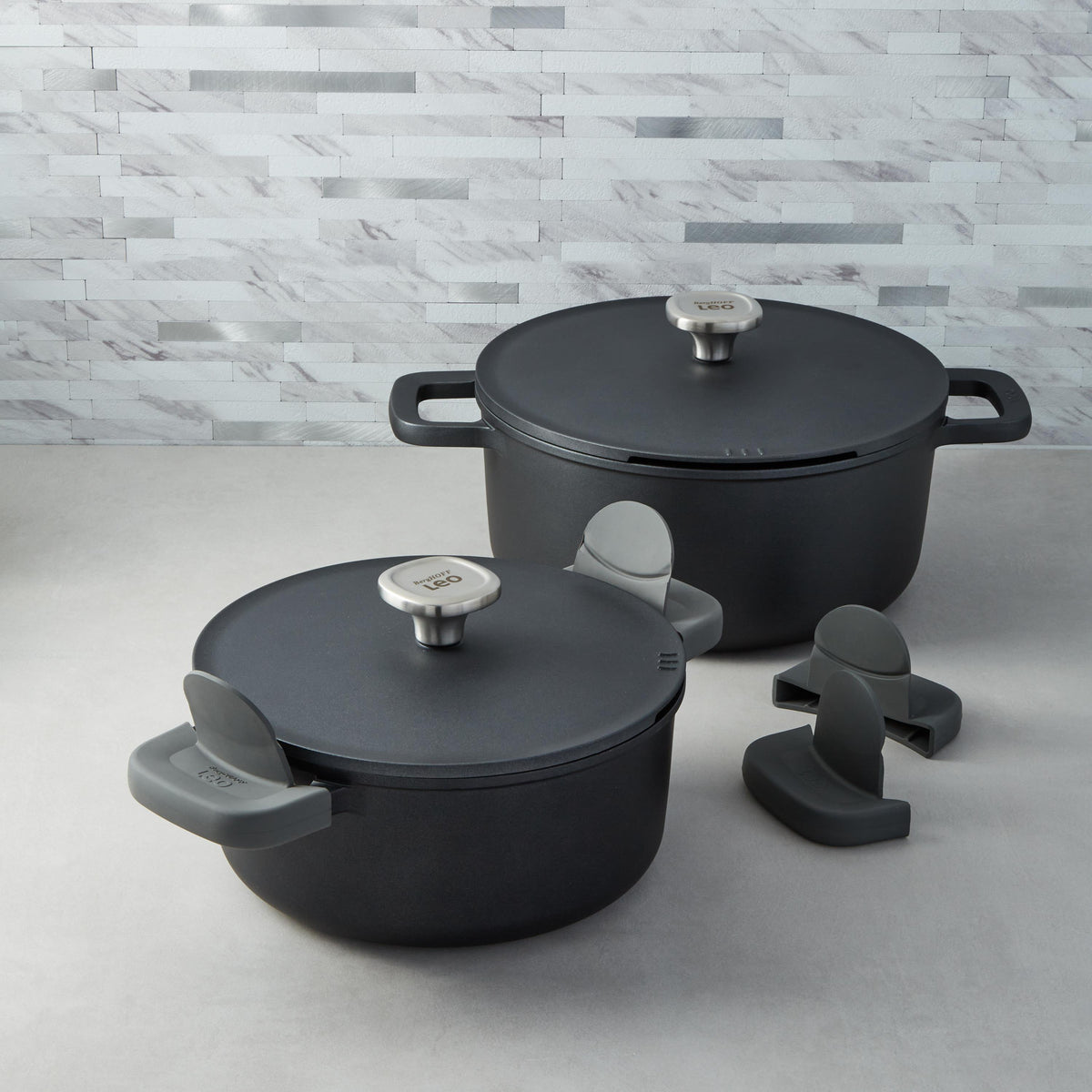 BergHOFF Leo Phantom 4pc Nonstick Ceramic Stockpot Set, Recycled