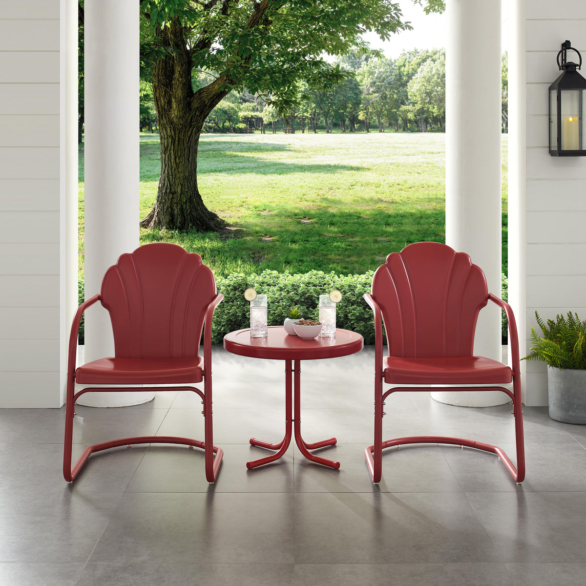 Crosley Outdoor Tulip 3Pc Retro Outdoor Chair Set