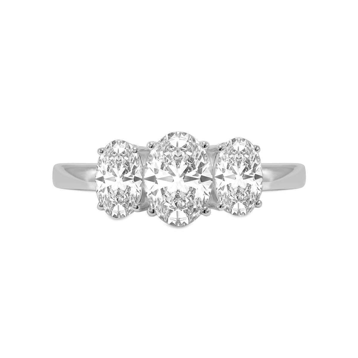 Prestige Boutique Diamonds 1CTW Three Stone Oval Lab Diamond Ring Size 4