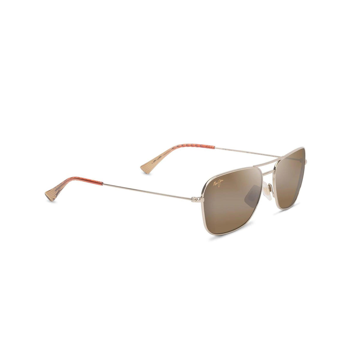 Maui Jim Na'auao Polarized Sunglasses Shiny Gold Frame HCL Bronze Lens