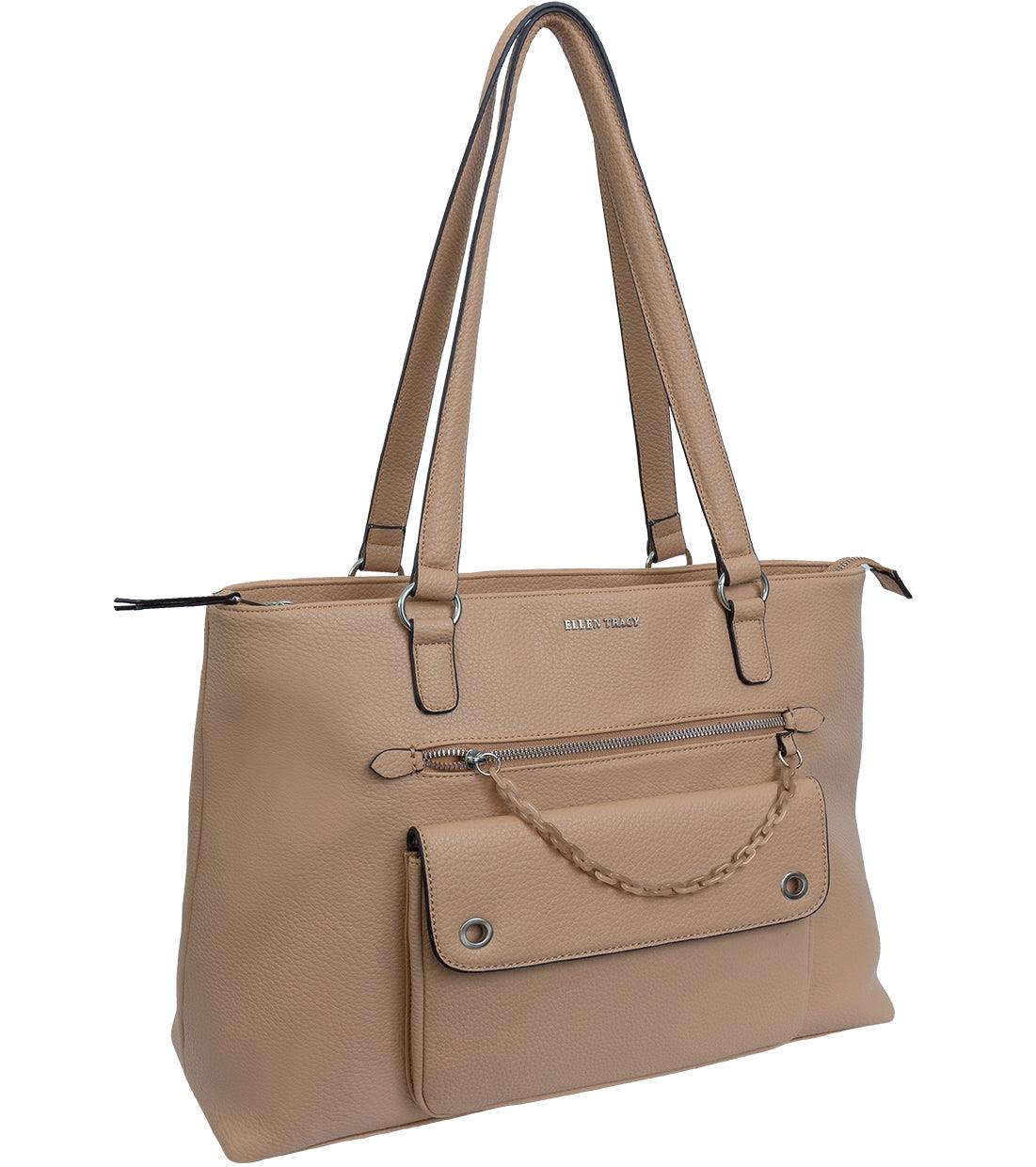 Ellen Tracy Pebble Grain Workbook Tote Size 16"