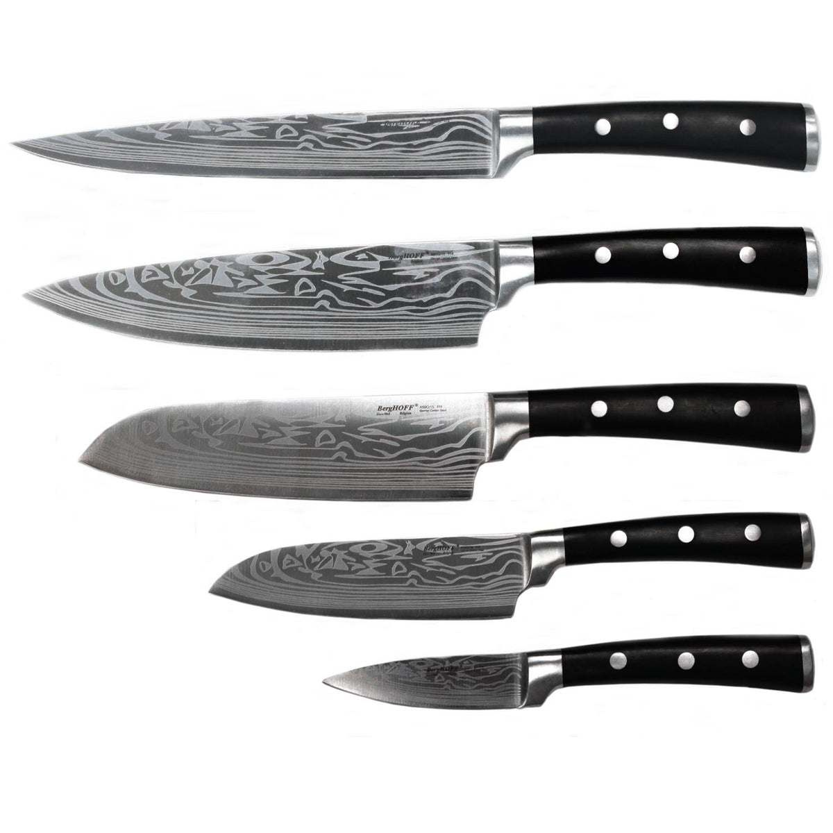 BergHOFF Antigua 5pc Cutlery Set with Mahogany Colored Wooden Case