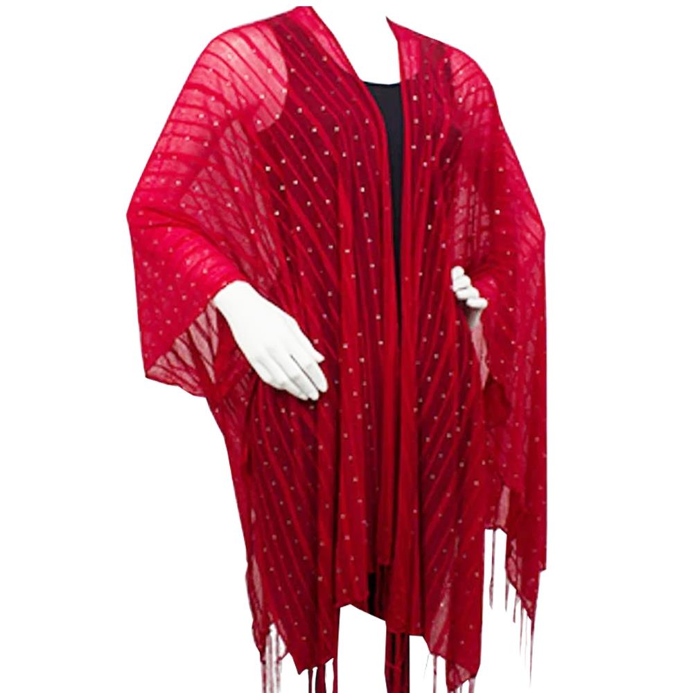 Jessica McClintock Solid Slinky Kimono with Holograms