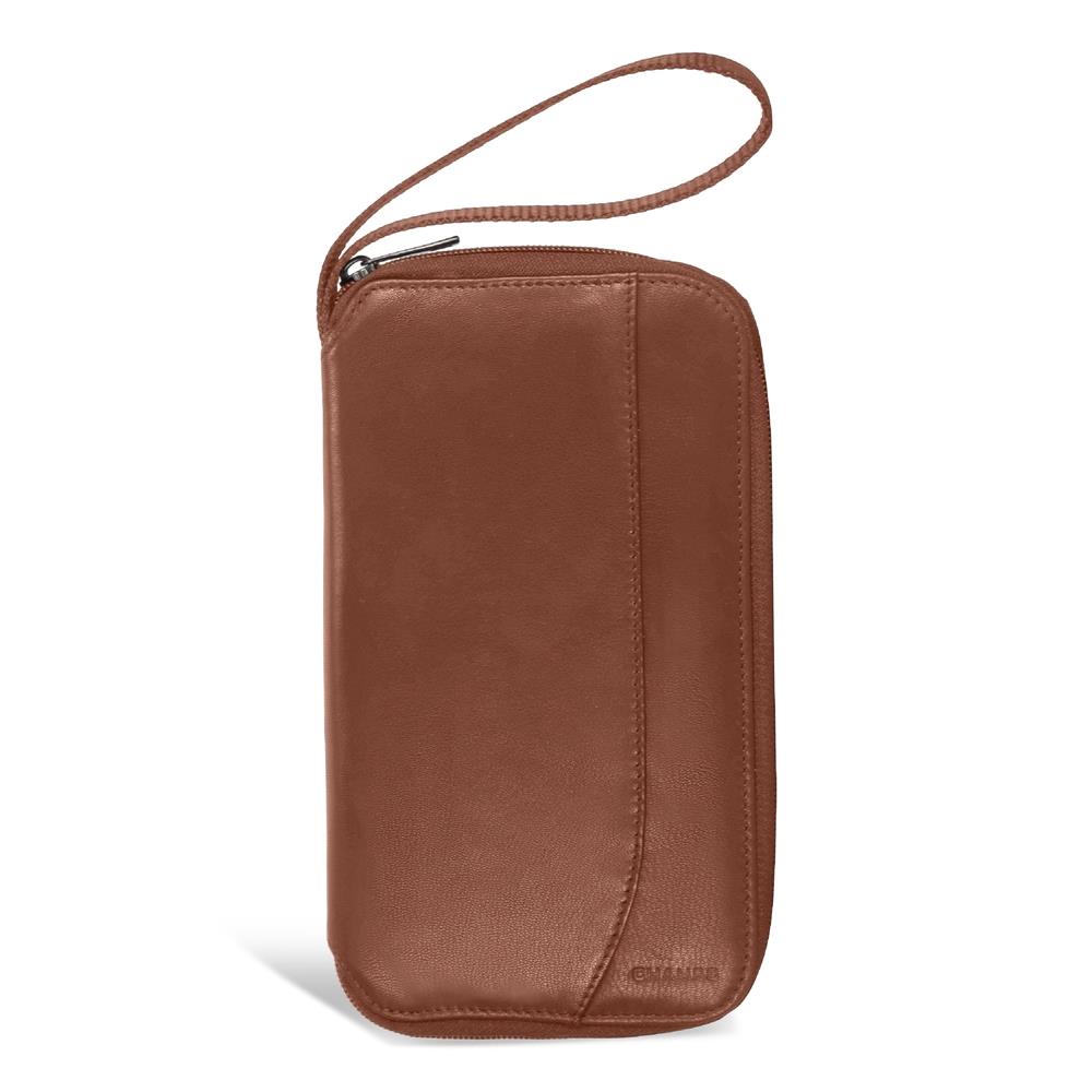 Champs Luggage Onyx Leather Multi Passport Case Size 5.5"x9.35"