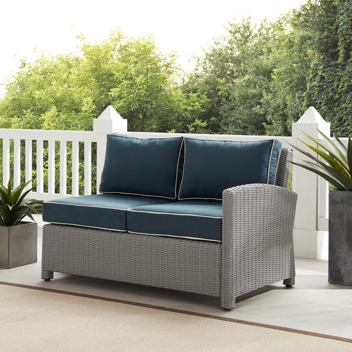 Crosley Outdoor Bradenton Wicker Outdoor Sectional Right Side Loveseat