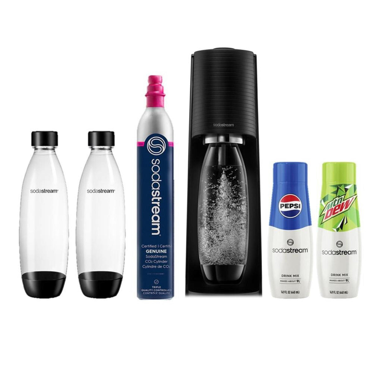 SodaStream Terra Sparkling Water Maker Bundle Black