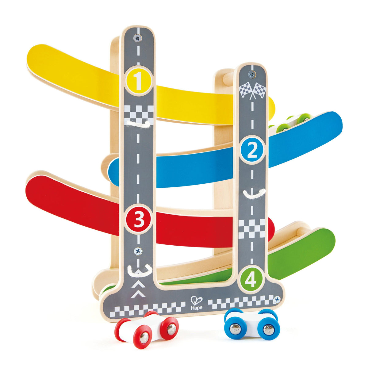 Hape Fast Flip Kid's Wooden Racetrack Toy Ages 18+ Months