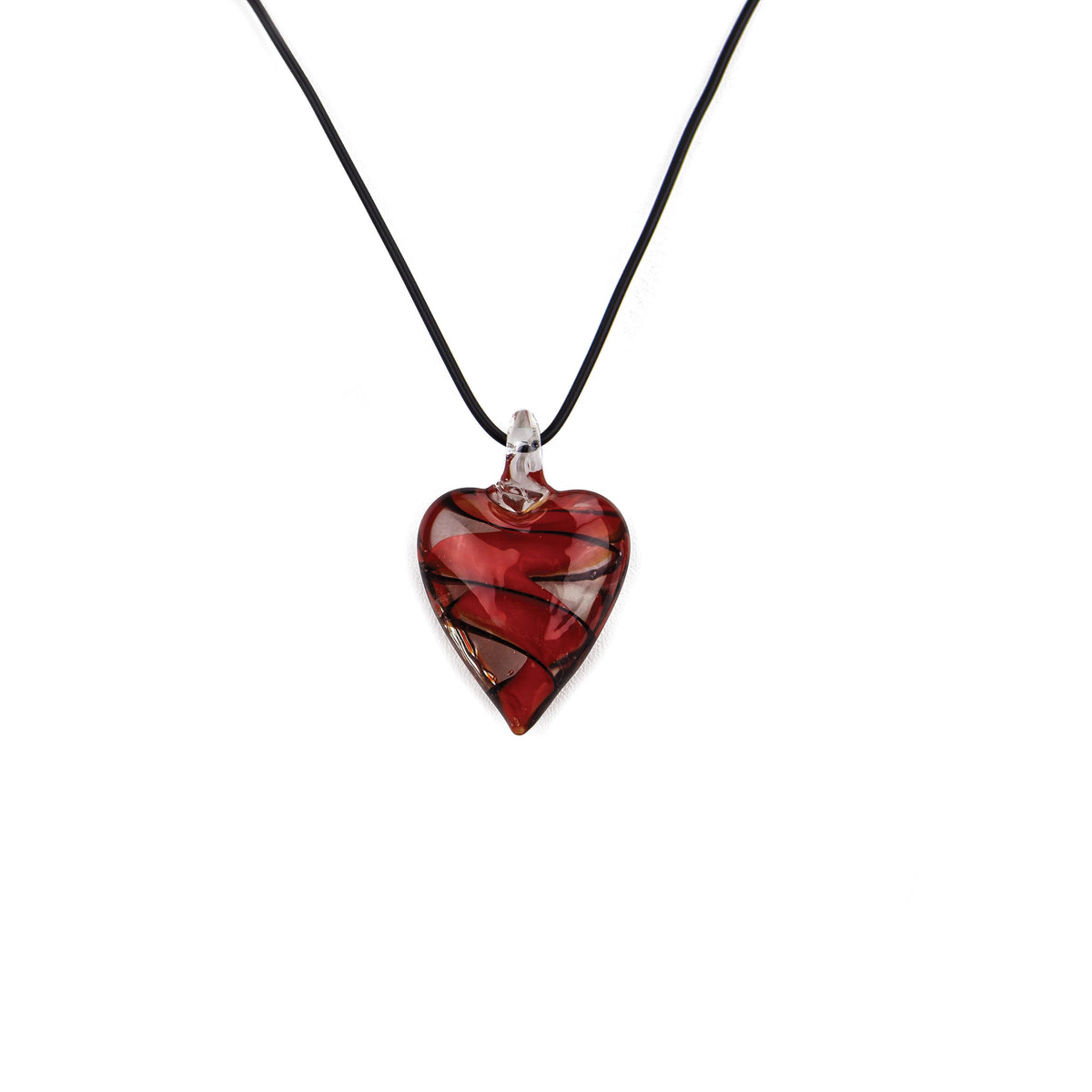 Completely Bella Black and Red Swirl Pendant Necklace