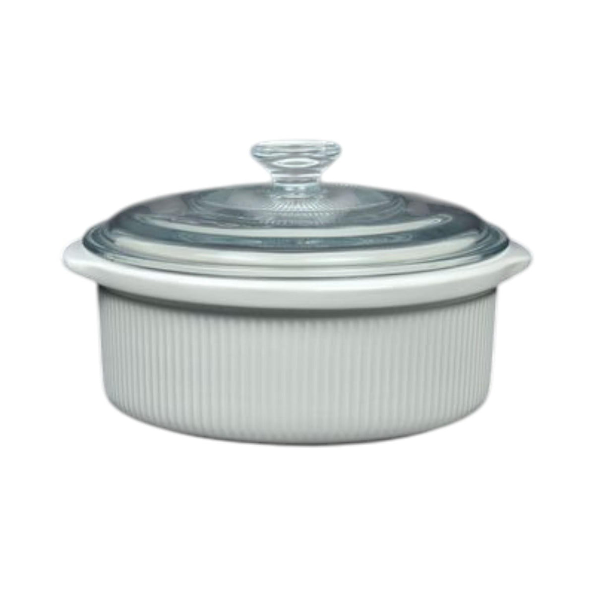 Gourmet Edge 2.5Qt / 8.75" Ceramic Casserole Dish with Glass Lid