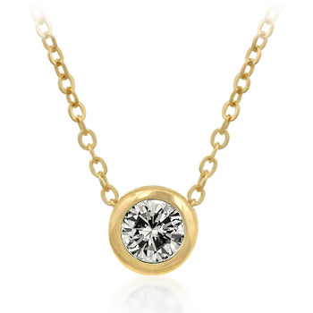 Completely Bella Solitaire Bezel Cubic Zirconia Pendant