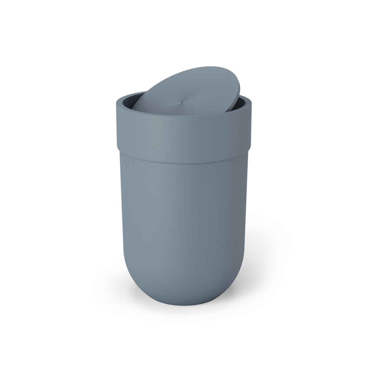 Umbra Touch Waste Can W Lid Slate Blue