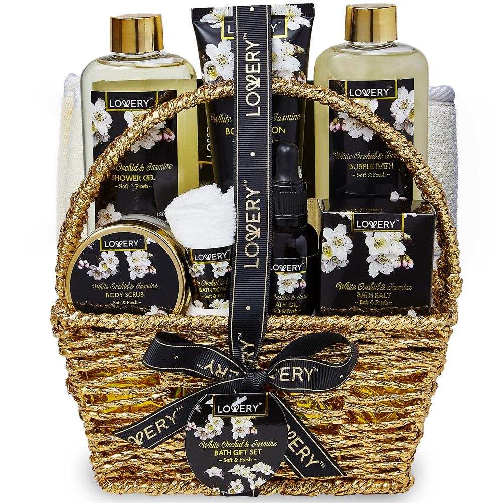 Lovery White Orchid Home Bath Set Size 8 Pieces