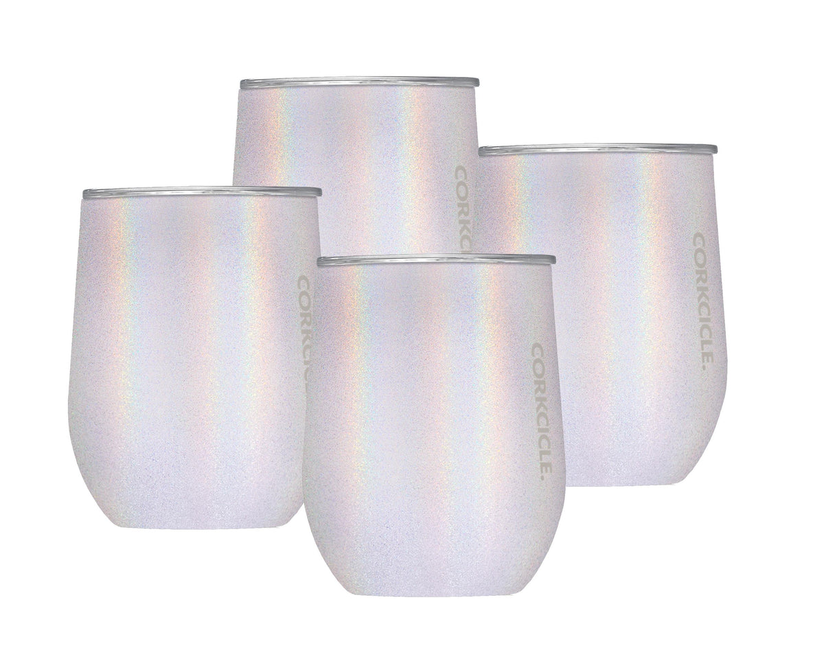 Corkcicle 12oz Stemless Wine Cup - Sparkle Unicorn Magic, 4 Pack