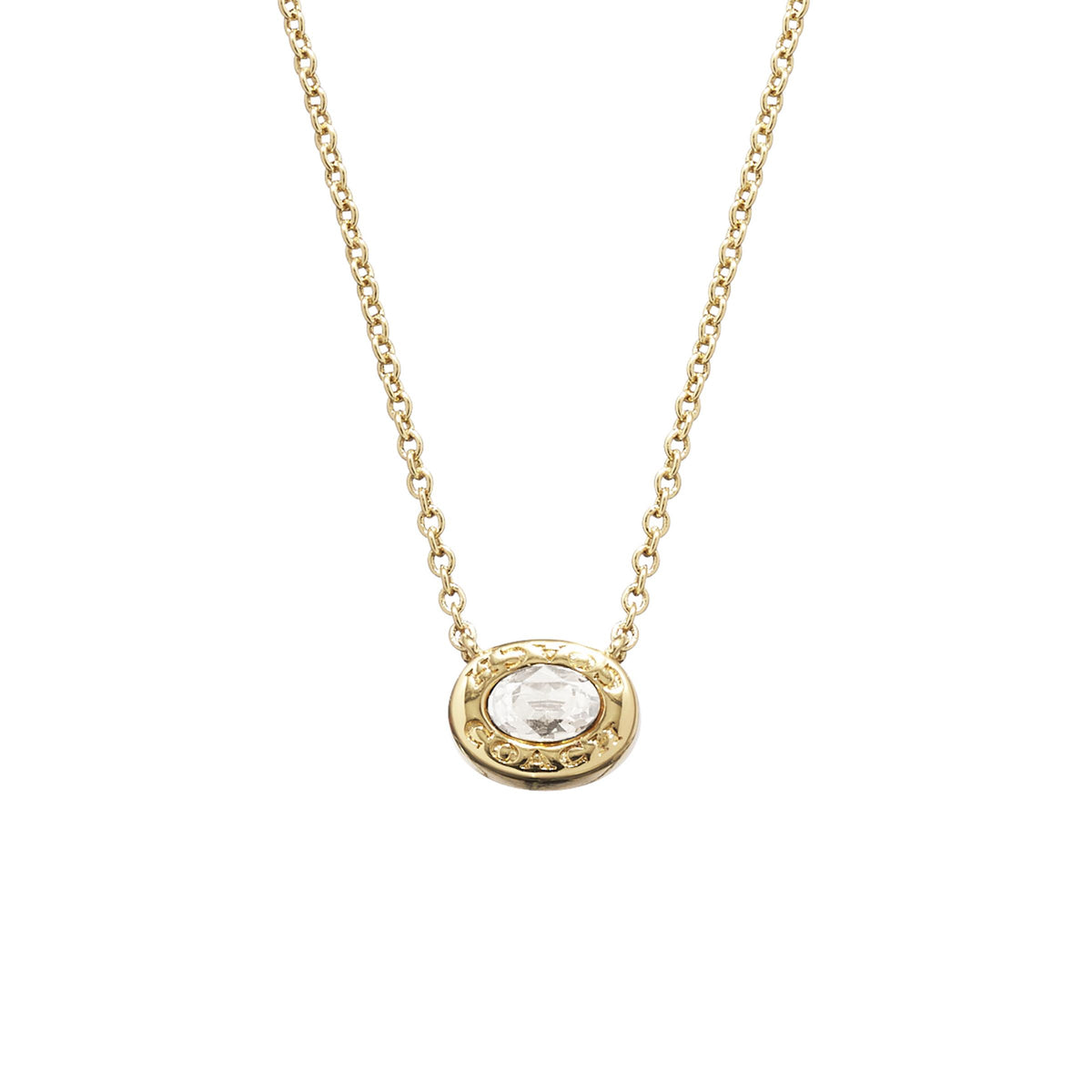 COACH Signature Stone Pendant - Gold