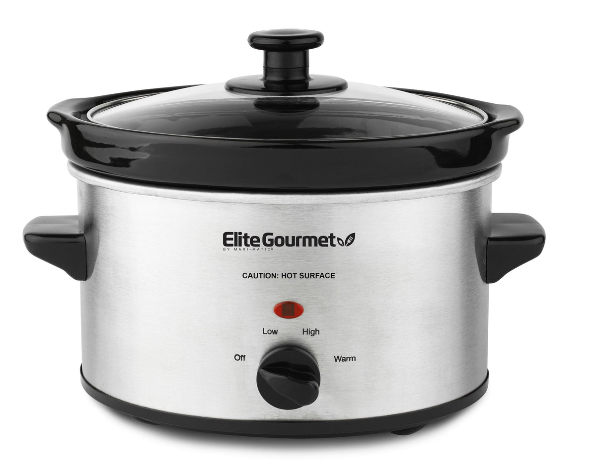 Elite Gourmet Gourmet 2qt Stainless Steel Slow Cooker