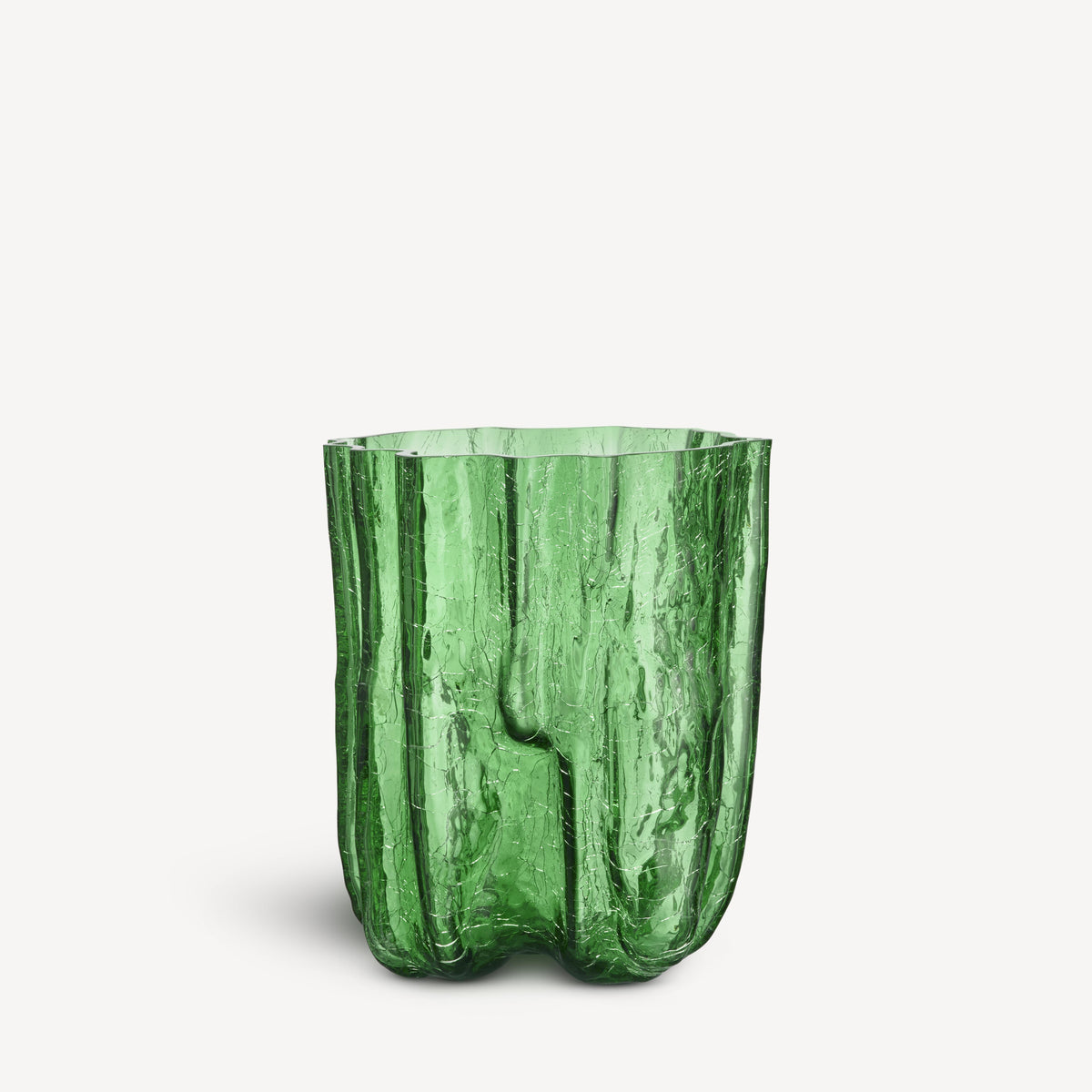Kosta Boda Crackle Vase Green Tall
