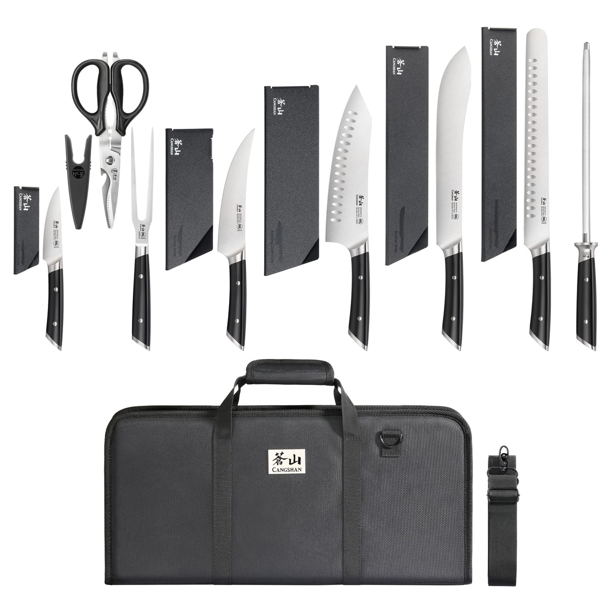Cangshan 9-Piece Helena Series BBQ Knife Bag Set