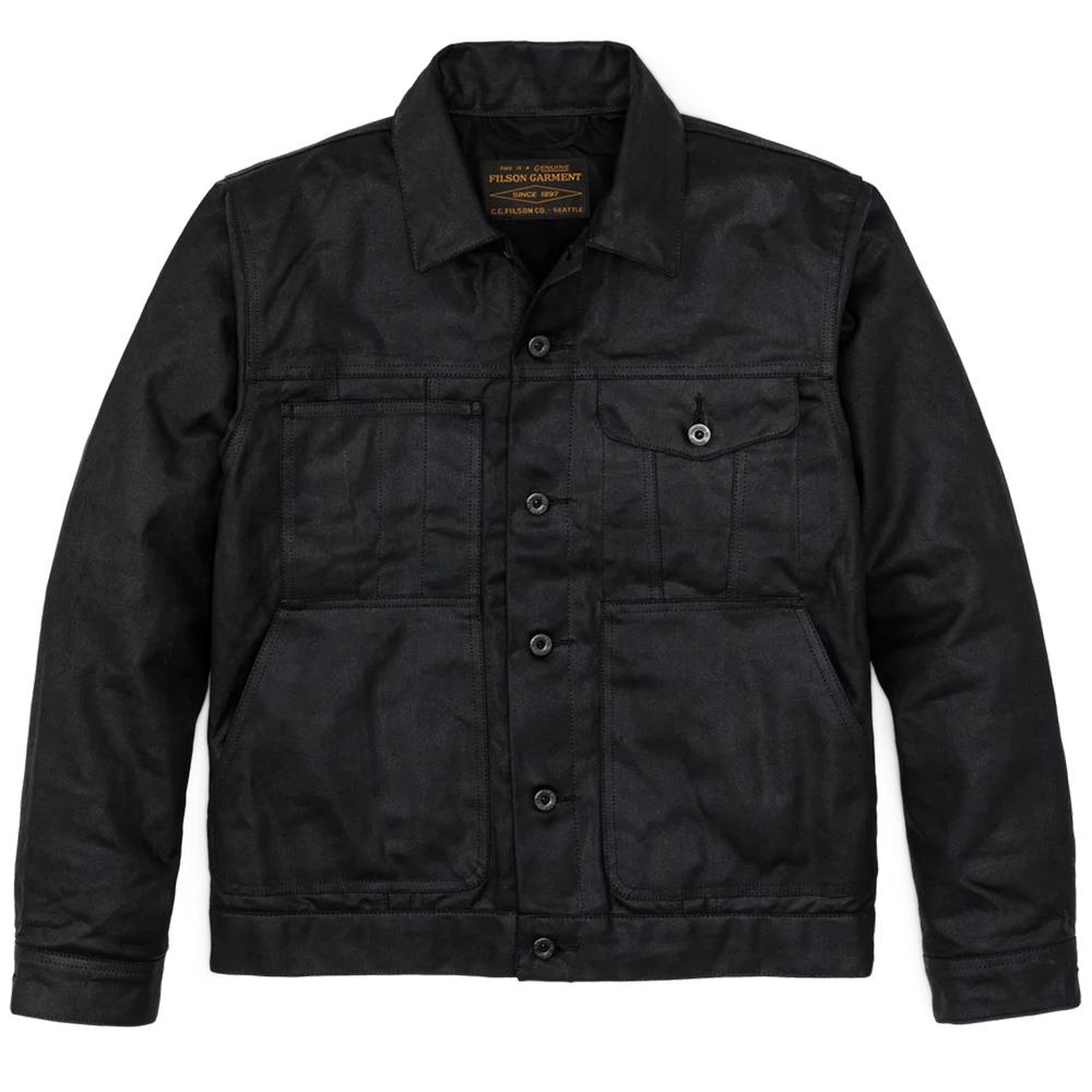 Filson Men's Tin Cloth Short Lined Cruiser Jacket-Black-LG