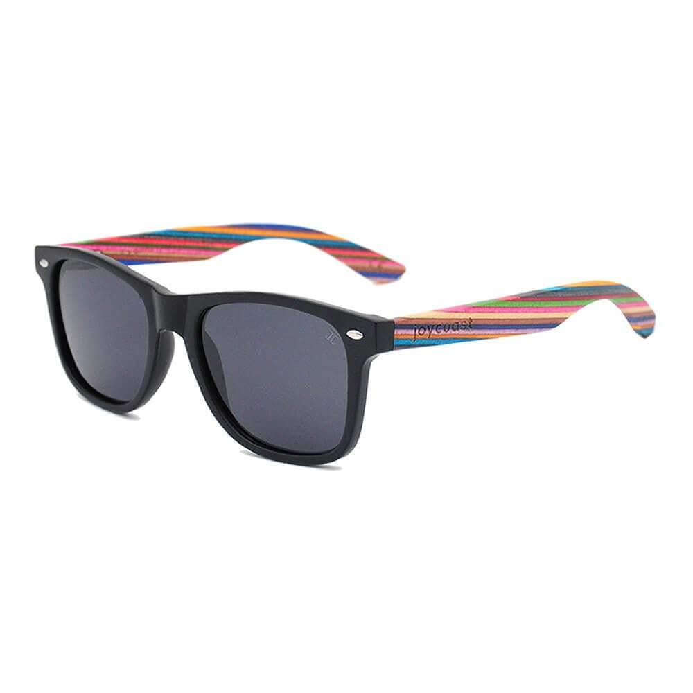 Joycoast Funky - Stained Bamboo Wooden Sunglasses Black Frame
