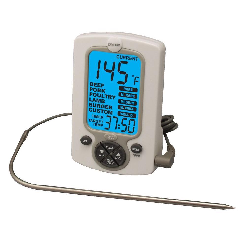 Taylor Pro Digital Cooking Thermometer w/ Timer White