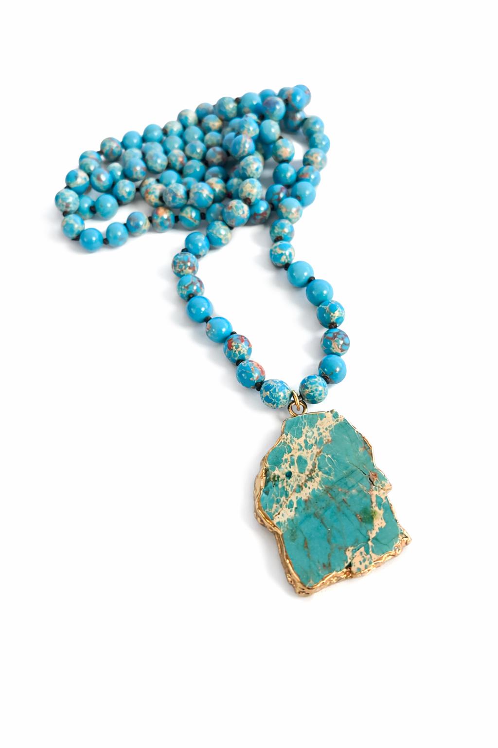 Completely Bella Turquoise Natural Stone Pendant Necklace