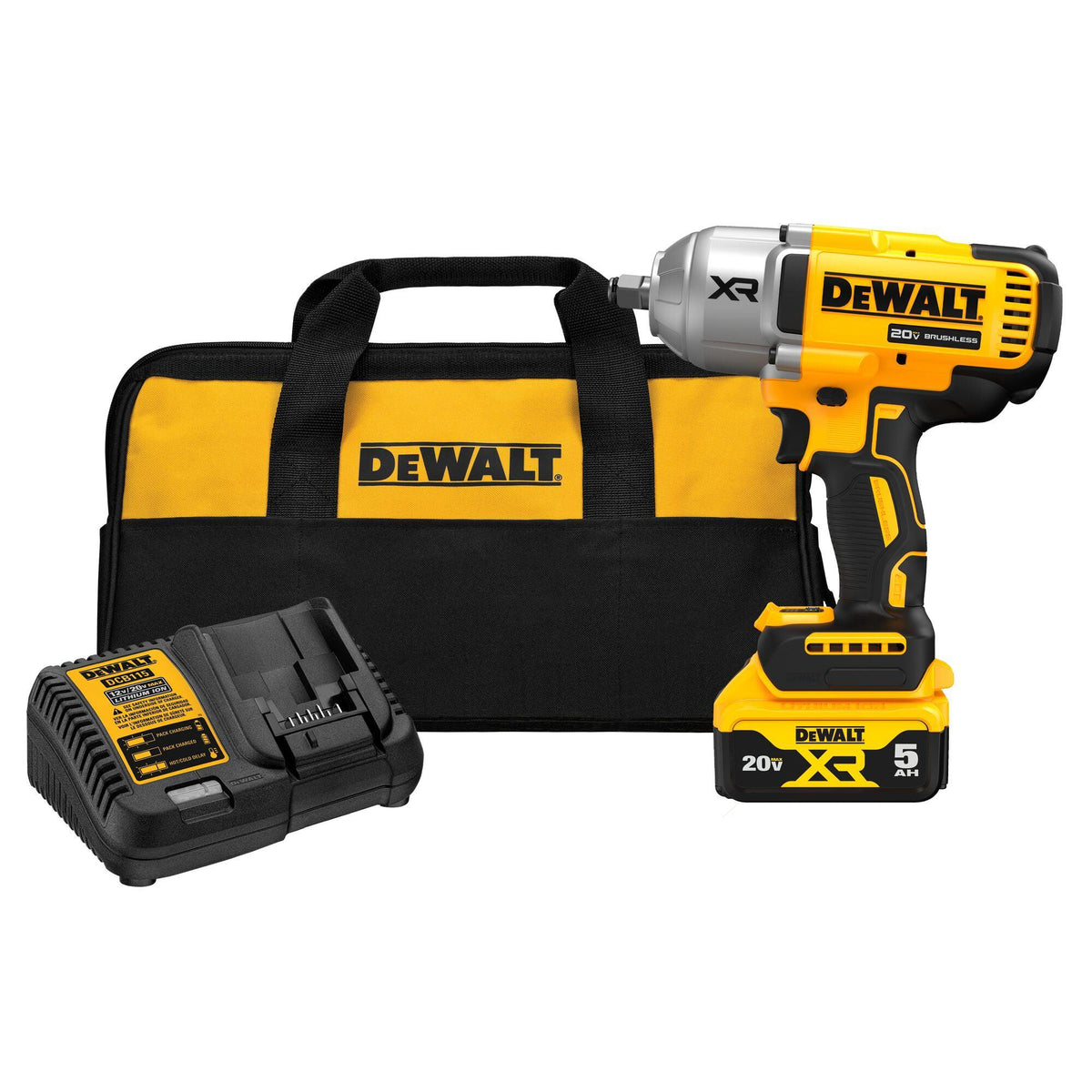 DeWalt 20V MAX XR 1/2" High Torque Impact Wrench Kit w/ Hog Ring Anvil