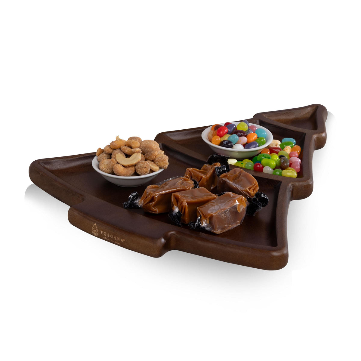 Picnic Time Christmas Tree Serving Tray with Gourmet Gift Pack