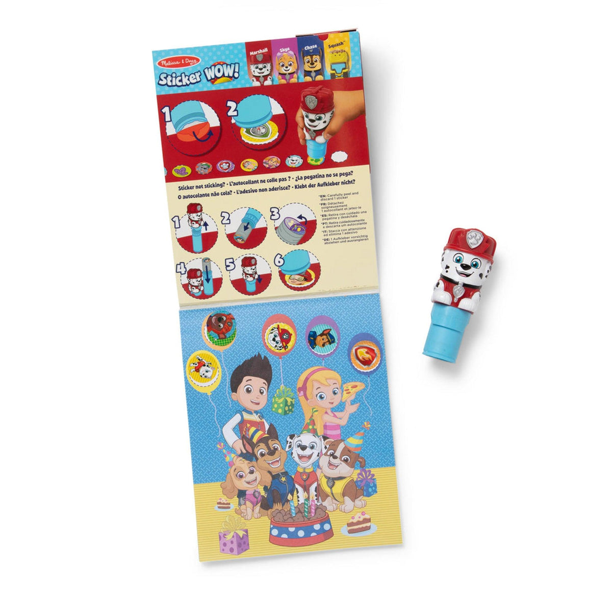 Melissa & Doug Sticker WOW! Activity Pad & Sticker Stamper - Marshall Ages 3+ Years