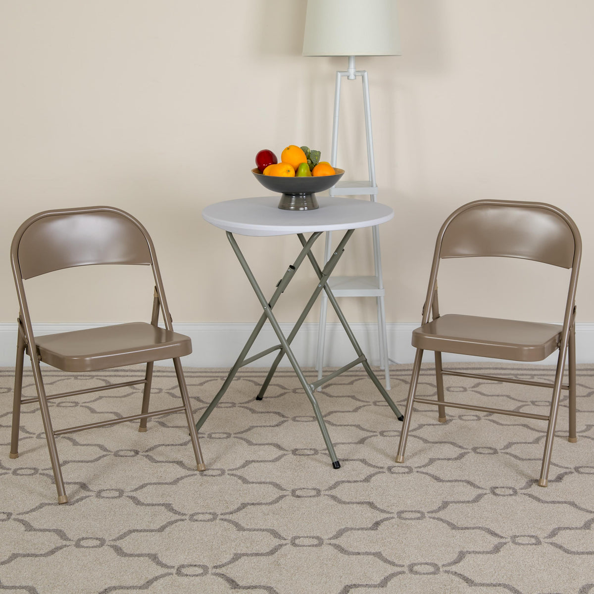 Flash Furniture 2 Pack Double Braced Black Metal Folding Chair