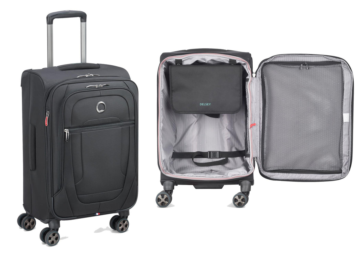 Delsey Luggage Helium DLX Softside Exp. Spinner Carry-On - Black