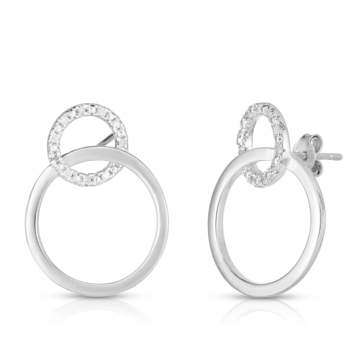 Jilco Diamond Circle Earrings Silver
