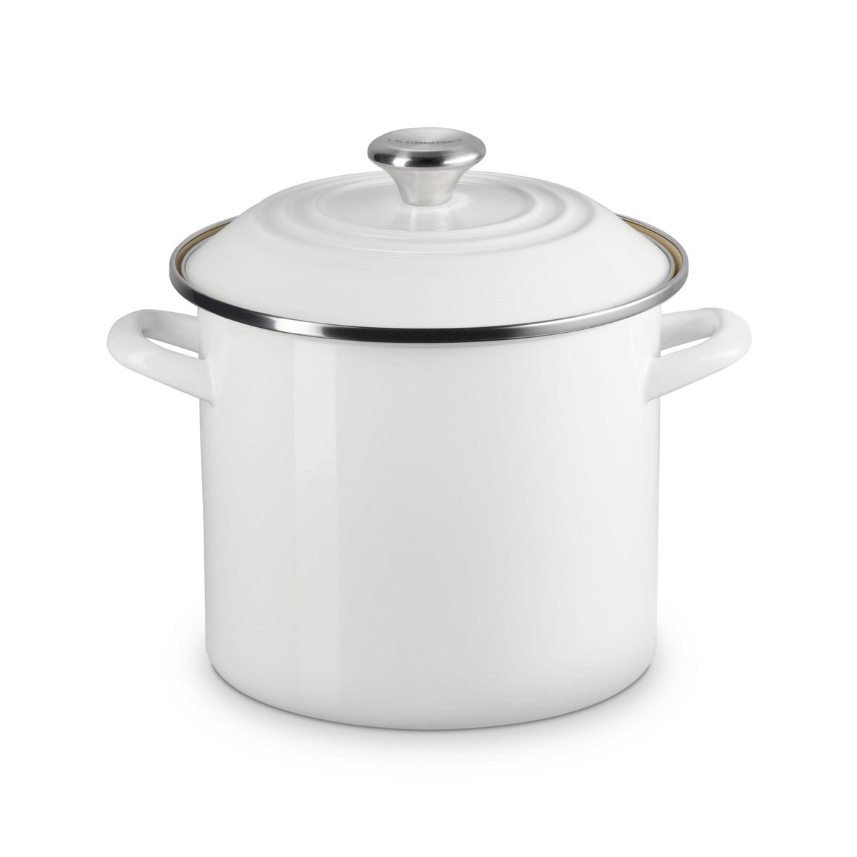 Le Creuset 8qt Enamel on Steel Covered Stockpot White